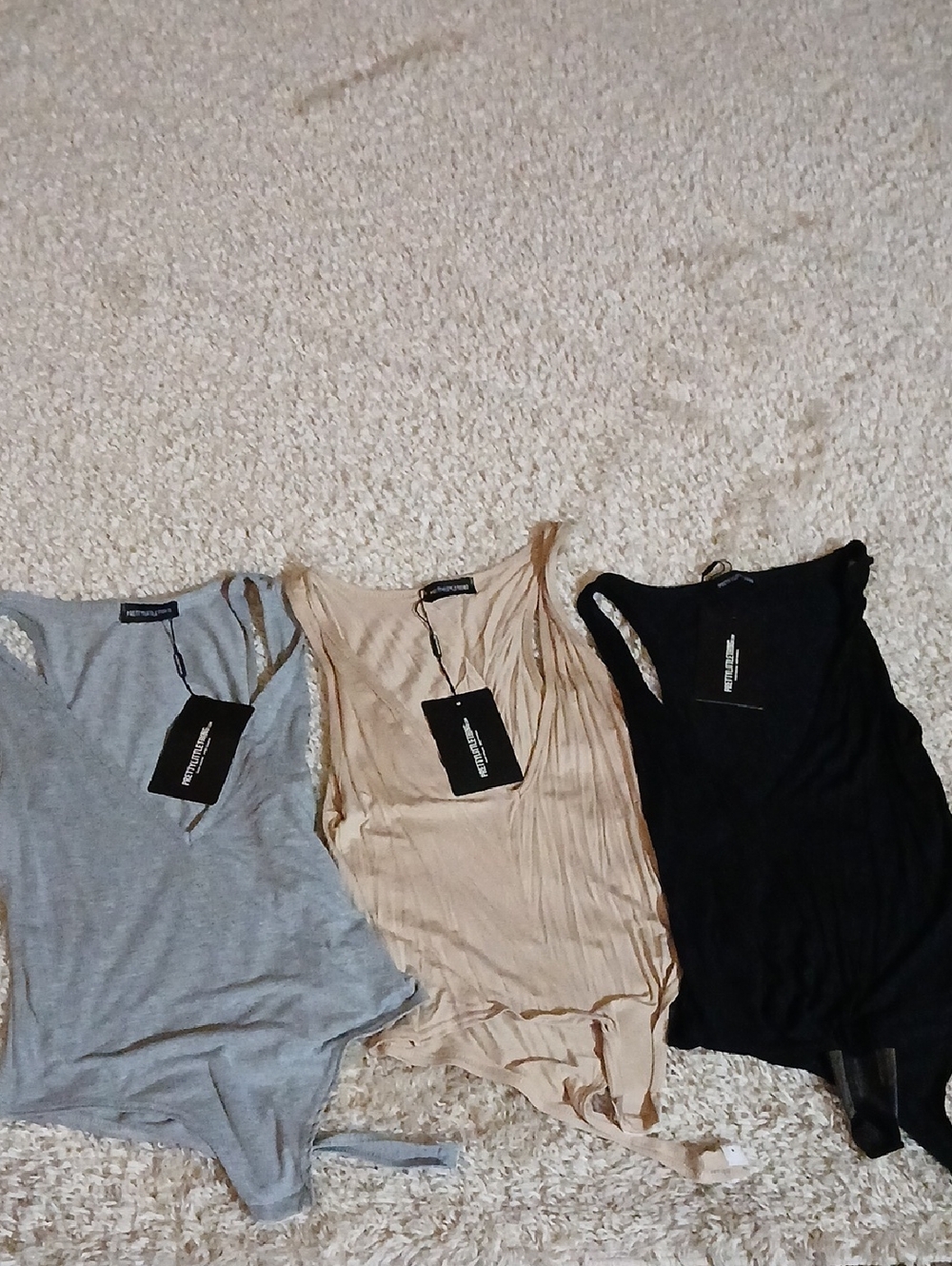 NWT PLT JERSEY PLUNGE NECK THONG BODYSUIT...NEVER WORN